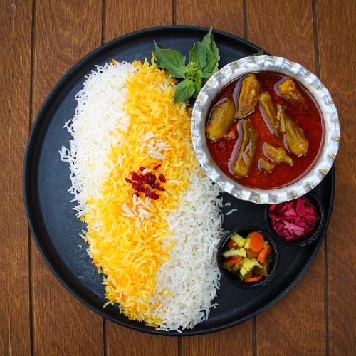 چلوخورشت بامیه